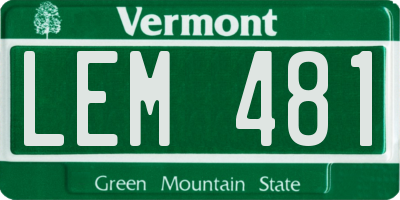 VT license plate LEM481
