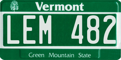 VT license plate LEM482
