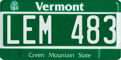 VT license plate LEM483
