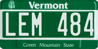 VT license plate LEM484