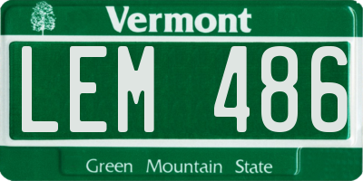 VT license plate LEM486