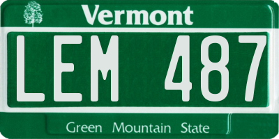 VT license plate LEM487