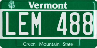 VT license plate LEM488