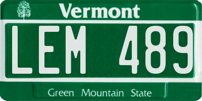 VT license plate LEM489