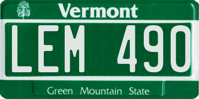 VT license plate LEM490