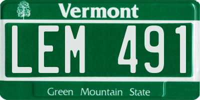 VT license plate LEM491