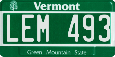 VT license plate LEM493