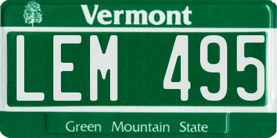 VT license plate LEM495