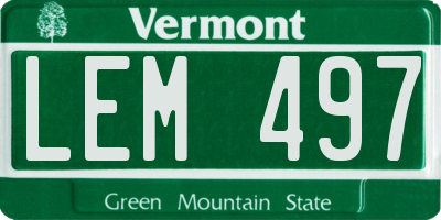 VT license plate LEM497