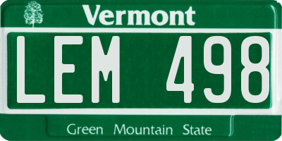 VT license plate LEM498