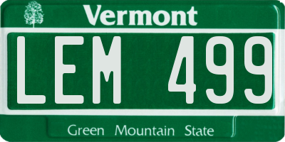 VT license plate LEM499