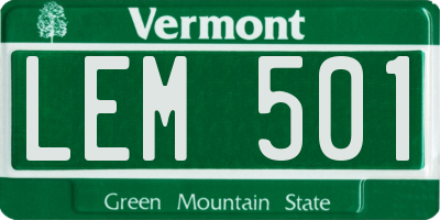 VT license plate LEM501