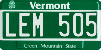 VT license plate LEM505