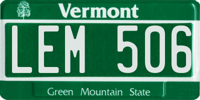 VT license plate LEM506
