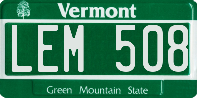 VT license plate LEM508