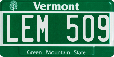 VT license plate LEM509