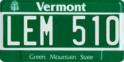 VT license plate LEM510