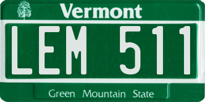 VT license plate LEM511