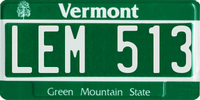 VT license plate LEM513