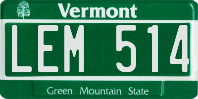 VT license plate LEM514