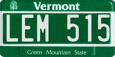 VT license plate LEM515