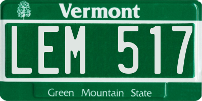 VT license plate LEM517