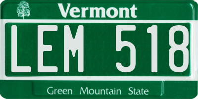 VT license plate LEM518