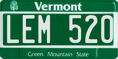 VT license plate LEM520