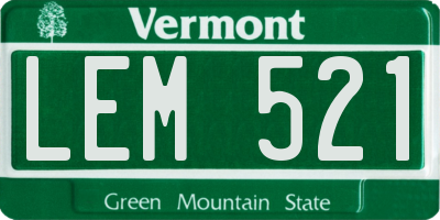 VT license plate LEM521