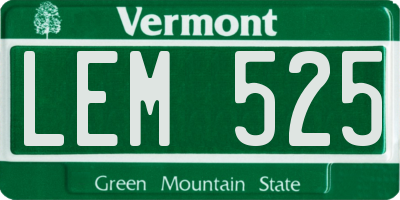 VT license plate LEM525