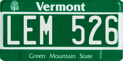 VT license plate LEM526