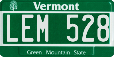 VT license plate LEM528