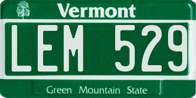 VT license plate LEM529