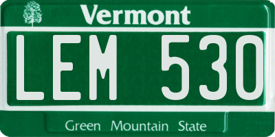 VT license plate LEM530