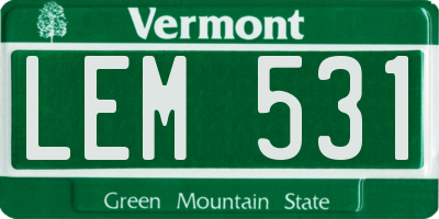 VT license plate LEM531
