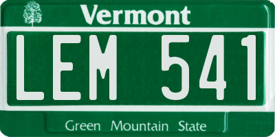 VT license plate LEM541