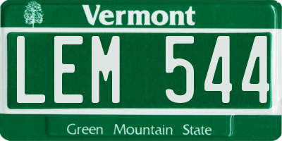 VT license plate LEM544