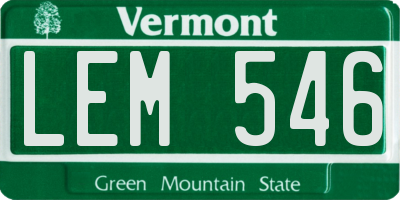 VT license plate LEM546