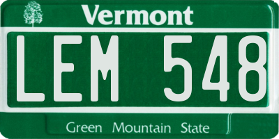 VT license plate LEM548