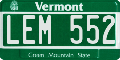 VT license plate LEM552