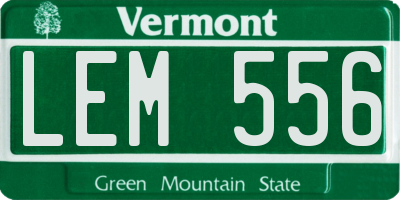 VT license plate LEM556