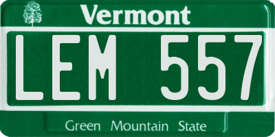 VT license plate LEM557