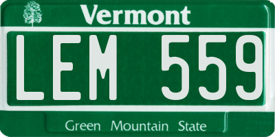 VT license plate LEM559