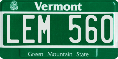 VT license plate LEM560