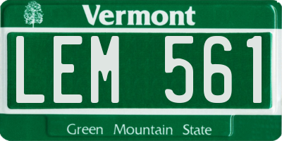 VT license plate LEM561