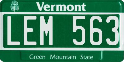 VT license plate LEM563
