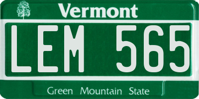 VT license plate LEM565