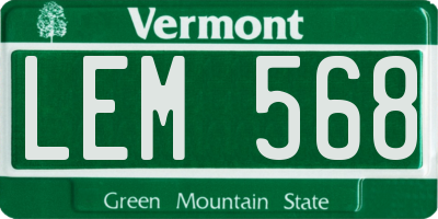 VT license plate LEM568