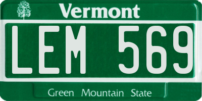 VT license plate LEM569