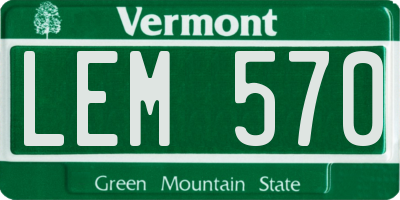 VT license plate LEM570